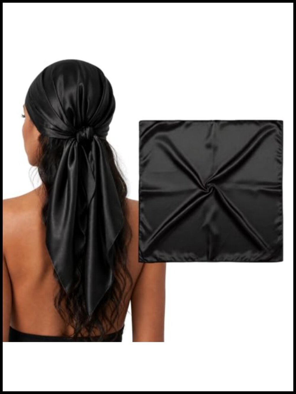 100% Mulberry Silk Large Head Scarf Bandana 19 Momme Grade 6A 36" Square